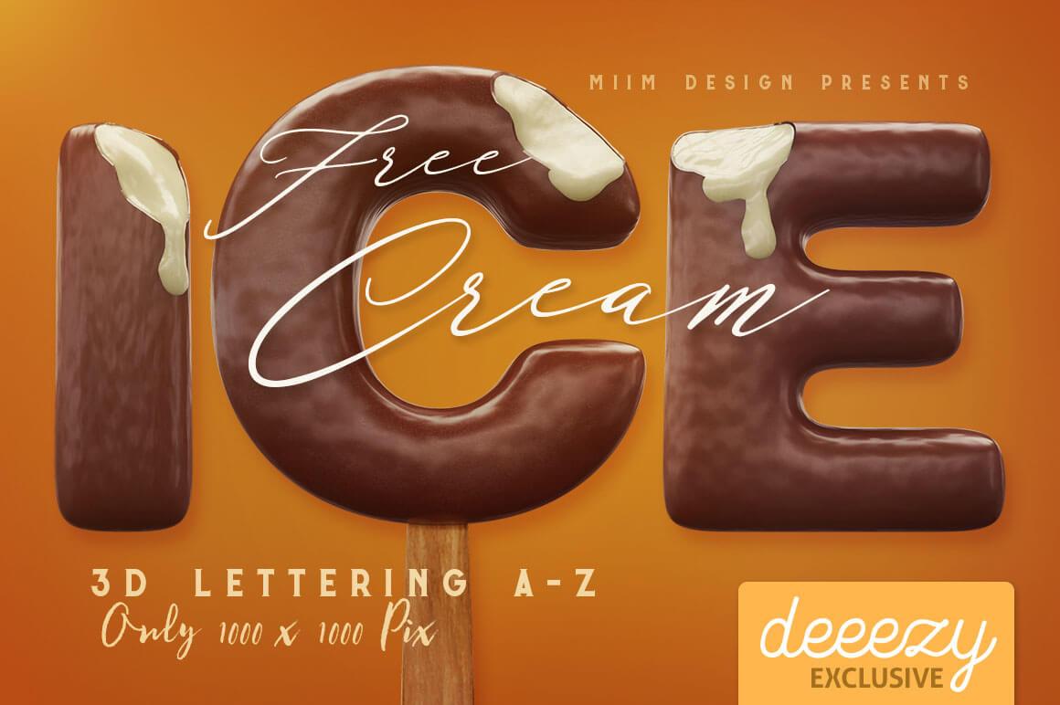 Ice Cream Free 3D Lettering