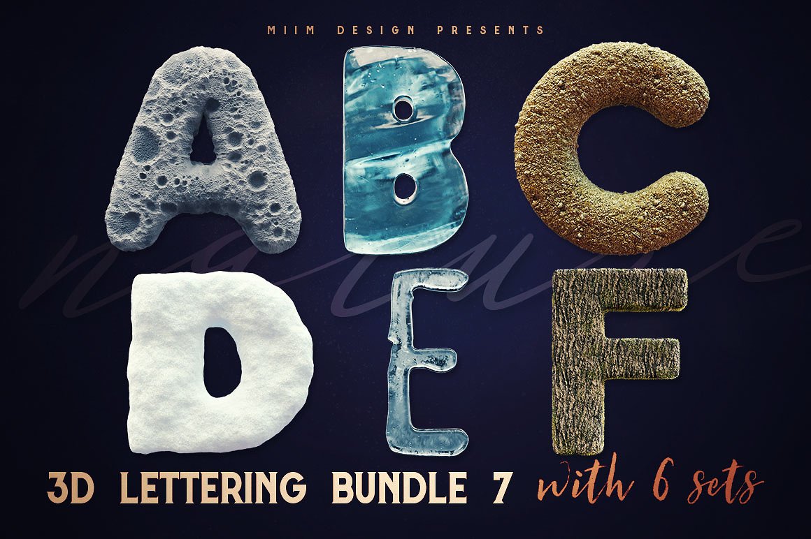 3D Lettering Mega Bundle 7 Nature