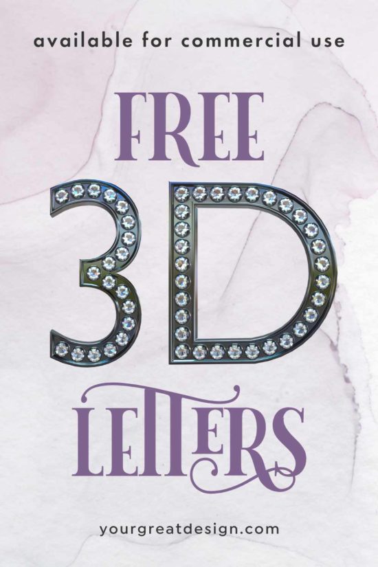 Freebie Unique 3D Letters – available for commercial use – Your Great ...