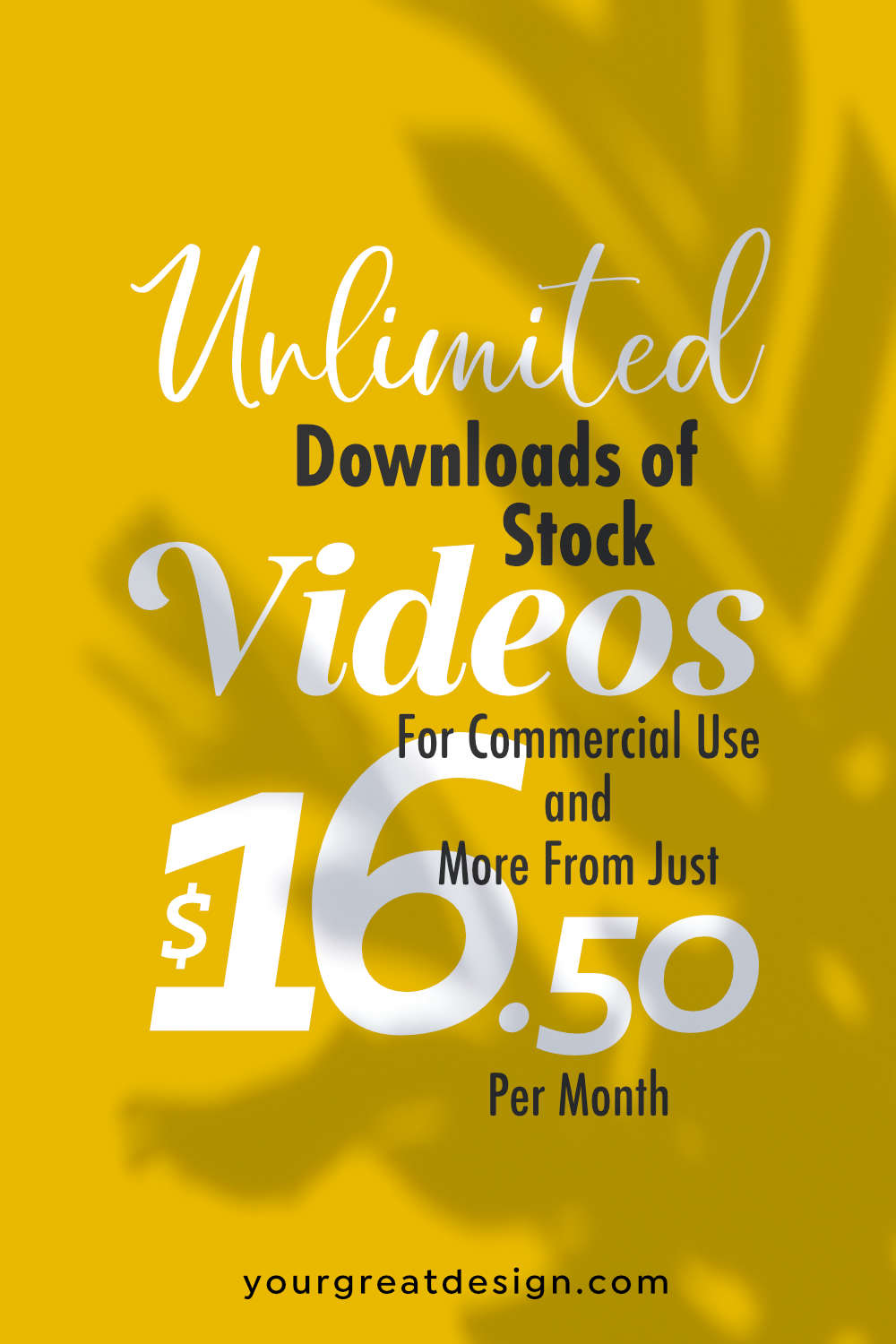Get unlimited downloads of stock videos, music tracks, graphics, photos, fonts, and more from just $16.50/month(Students price from $11.50/month)