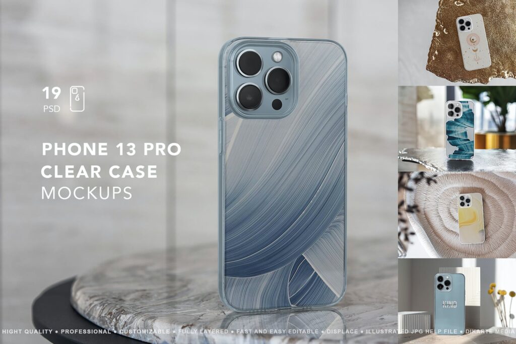 Phone 13 Pro Clear Case MockUp
