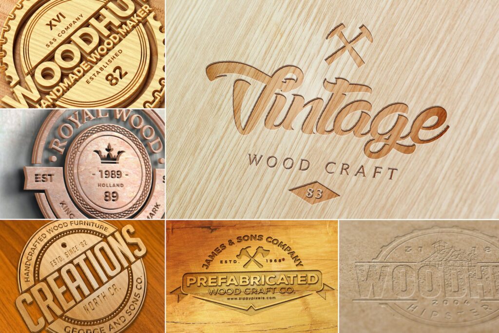 Wood Logo Mockups
