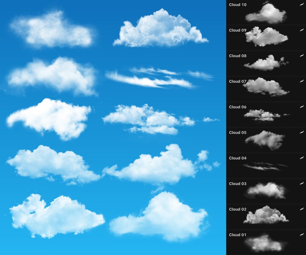 Free Realistic Cloudy for Procreate
