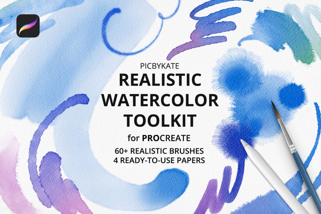 Watercolor Lettering Procreate Kit - Design Cuts