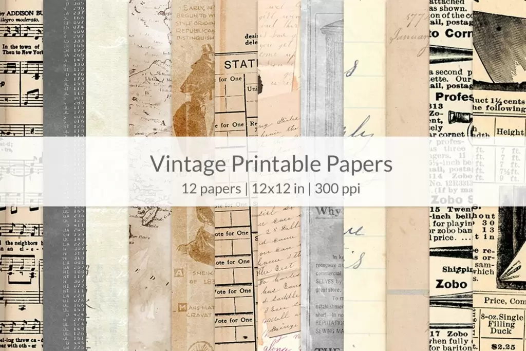 Vintage Printable Papers
