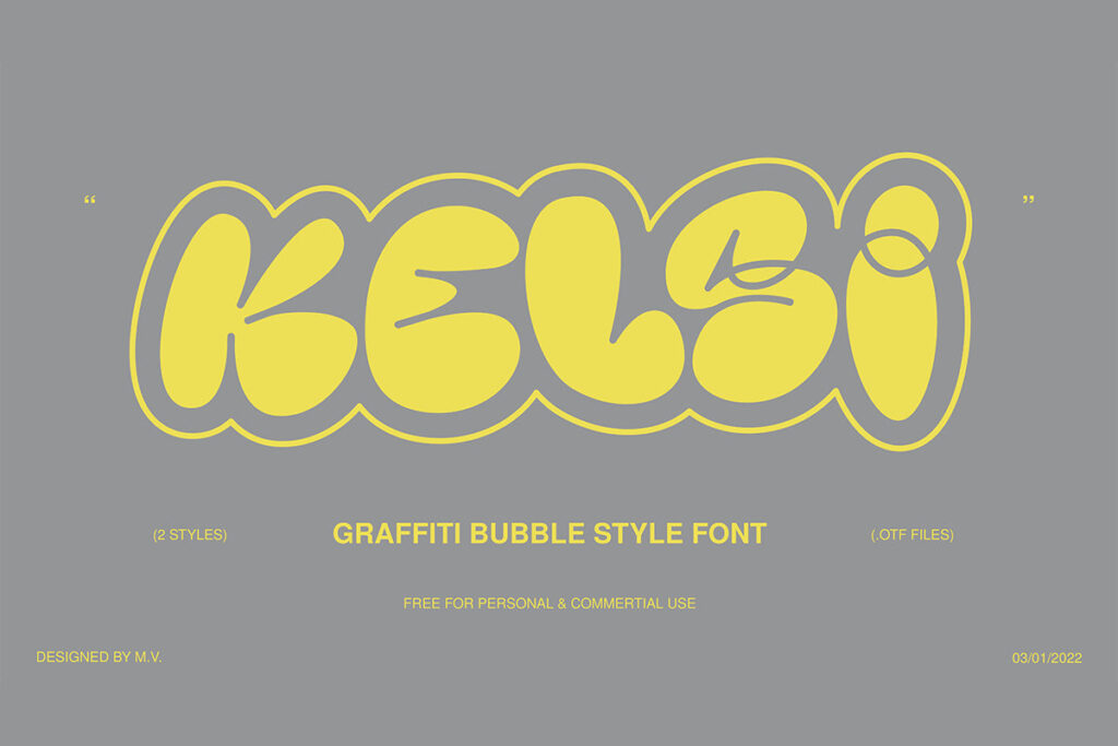 Kelsi - Free Graffiti Style Bubble Font
